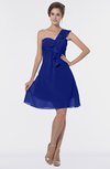 ColsBM Emmy Electric Blue Romantic One Shoulder Sleeveless Backless Ruching Bridesmaid Dresses