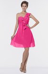 ColsBM Emmy Fandango Pink Romantic One Shoulder Sleeveless Backless Ruching Bridesmaid Dresses