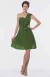 ColsBM Emmy Garden Green Romantic One Shoulder Sleeveless Backless Ruching Bridesmaid Dresses
