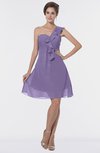 ColsBM Emmy Lilac Romantic One Shoulder Sleeveless Backless Ruching Bridesmaid Dresses