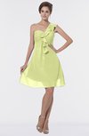 ColsBM Emmy Lime Green Romantic One Shoulder Sleeveless Backless Ruching Bridesmaid Dresses