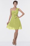 ColsBM Emmy Linden Green Romantic One Shoulder Sleeveless Backless Ruching Bridesmaid Dresses