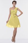 ColsBM Emmy Misted Yellow Romantic One Shoulder Sleeveless Backless Ruching Bridesmaid Dresses