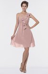 ColsBM Emmy Nectar Pink Romantic One Shoulder Sleeveless Backless Ruching Bridesmaid Dresses