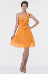 ColsBM Emmy Orange Romantic One Shoulder Sleeveless Backless Ruching Bridesmaid Dresses