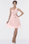 ColsBM Emmy Pastel Pink Romantic One Shoulder Sleeveless Backless Ruching Bridesmaid Dresses