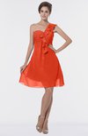 ColsBM Emmy Persimmon Romantic One Shoulder Sleeveless Backless Ruching Bridesmaid Dresses