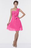 ColsBM Emmy Rose Pink Romantic One Shoulder Sleeveless Backless Ruching Bridesmaid Dresses
