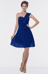 ColsBM Emmy Sodalite Blue Romantic One Shoulder Sleeveless Backless Ruching Bridesmaid Dresses