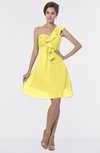 ColsBM Emmy Yellow Iris Romantic One Shoulder Sleeveless Backless Ruching Bridesmaid Dresses