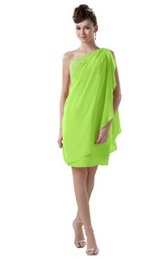 ColsBM Layla Bright Green Informal Sheath Backless Chiffon Knee Length Paillette Homecoming Dresses
