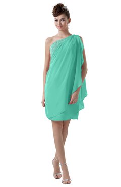 ColsBM Layla Seafoam Green Informal Sheath Backless Chiffon Knee Length Paillette Homecoming Dresses