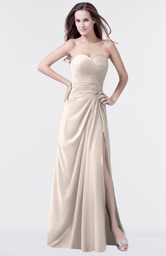 ColsBM Mary Cream Pink Elegant A-line Sweetheart Sleeveless Floor Length Pleated Bridesmaid Dresses