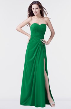 ColsBM Mary Green Elegant A-line Sweetheart Sleeveless Floor Length Pleated Bridesmaid Dresses