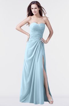 ColsBM Mary Ice Blue Elegant A-line Sweetheart Sleeveless Floor Length Pleated Bridesmaid Dresses