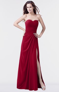 ColsBM Mary Maroon Elegant A-line Sweetheart Sleeveless Floor Length Pleated Bridesmaid Dresses