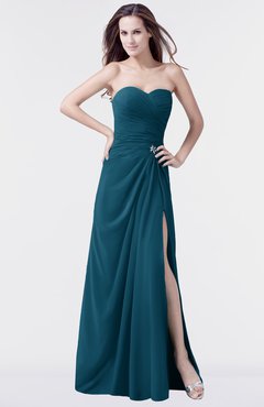 ColsBM Mary Moroccan Blue Elegant A-line Sweetheart Sleeveless Floor Length Pleated Bridesmaid Dresses