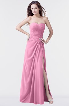 ColsBM Mary Pink Elegant A-line Sweetheart Sleeveless Floor Length Pleated Bridesmaid Dresses
