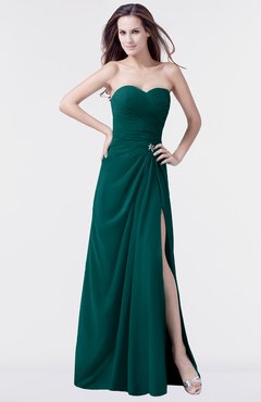ColsBM Mary Shaded Spruce Elegant A-line Sweetheart Sleeveless Floor Length Pleated Bridesmaid Dresses