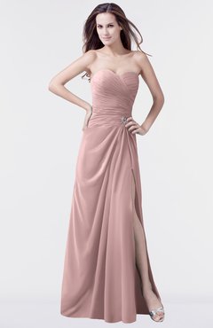 ColsBM Mary Silver Pink Elegant A-line Sweetheart Sleeveless Floor Length Pleated Bridesmaid Dresses