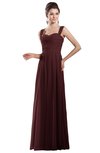 ColsBM Alena Burgundy Simple A-line Sleeveless Chiffon Floor Length Pleated Evening Dresses