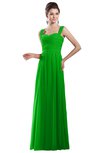 ColsBM Alena Classic Green Simple A-line Sleeveless Chiffon Floor Length Pleated Evening Dresses