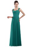 ColsBM Alena Emerald Green Simple A-line Sleeveless Chiffon Floor Length Pleated Evening Dresses
