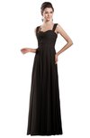 ColsBM Alena Fudge Brown Simple A-line Sleeveless Chiffon Floor Length Pleated Evening Dresses