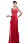 ColsBM Alena Guava Simple A-line Sleeveless Chiffon Floor Length Pleated Evening Dresses