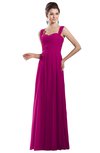 ColsBM Alena Hot Pink Simple A-line Sleeveless Chiffon Floor Length Pleated Evening Dresses