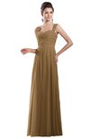 ColsBM Alena Indian Tan Simple A-line Sleeveless Chiffon Floor Length Pleated Evening Dresses