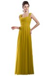 ColsBM Alena Lemon Curry Simple A-line Sleeveless Chiffon Floor Length Pleated Evening Dresses