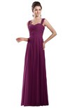 ColsBM Alena Raspberry Simple A-line Sleeveless Chiffon Floor Length Pleated Evening Dresses