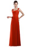 ColsBM Alena Tangerine Tango Simple A-line Sleeveless Chiffon Floor Length Pleated Evening Dresses
