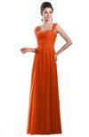 ColsBM Alena Tangerine Simple A-line Sleeveless Chiffon Floor Length Pleated Evening Dresses
