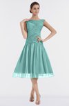 ColsBM Alissa Eggshell Blue Cute A-line Sleeveless Knee Length Ruching Bridesmaid Dresses