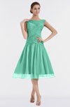 ColsBM Alissa Lucite Green Cute A-line Sleeveless Knee Length Ruching Bridesmaid Dresses