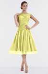 ColsBM Alissa Wax Yellow Cute A-line Sleeveless Knee Length Ruching Bridesmaid Dresses