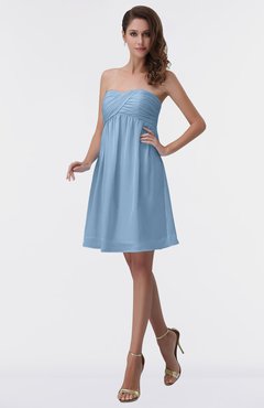 ColsBM Aviana Dusty Blue Elegant A-line Sleeveless Chiffon Pleated Party Dresses