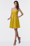 ColsBM Aviana Lemon Curry Elegant A-line Sleeveless Chiffon Pleated Party Dresses