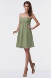 ColsBM Aviana Moss Green Elegant A-line Sleeveless Chiffon Pleated Party Dresses