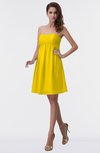 ColsBM Aviana Yellow Elegant A-line Sleeveless Chiffon Pleated Party Dresses