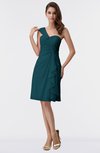 ColsBM Harmony Blue Green Cute Sheath One Shoulder Sleeveless Knee Length Little Black Dresses