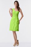 ColsBM Harmony Bright Green Cute Sheath One Shoulder Sleeveless Knee Length Little Black Dresses