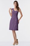 ColsBM Harmony Chinese Violet Cute Sheath One Shoulder Sleeveless Knee Length Little Black Dresses