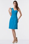 ColsBM Harmony Cornflower Blue Cute Sheath One Shoulder Sleeveless Knee Length Little Black Dresses