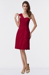 ColsBM Harmony Dark Red Cute Sheath One Shoulder Sleeveless Knee Length Little Black Dresses