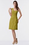 ColsBM Harmony Golden Olive Cute Sheath One Shoulder Sleeveless Knee Length Little Black Dresses