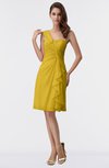 ColsBM Harmony Lemon Curry Cute Sheath One Shoulder Sleeveless Knee Length Little Black Dresses
