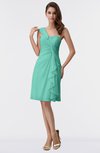 ColsBM Harmony Mint Green Cute Sheath One Shoulder Sleeveless Knee Length Little Black Dresses